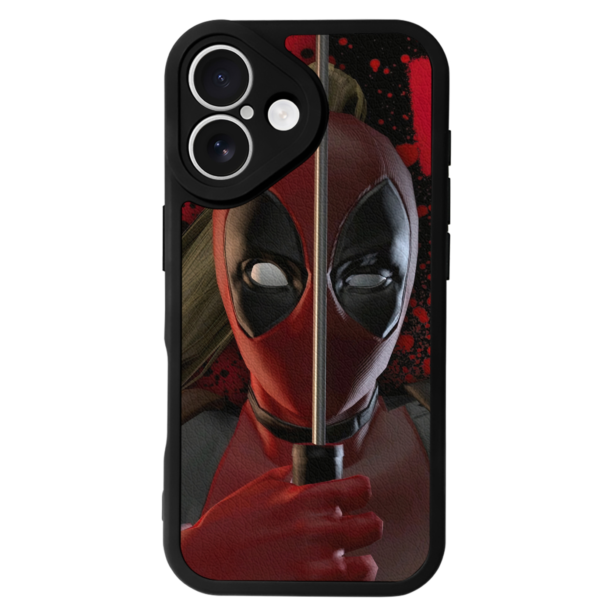 （画像用） Deadpool デッドプール 【iPhone 16シリーズ対応】シリコンスマホケース（レザー調） 材質：シリコン